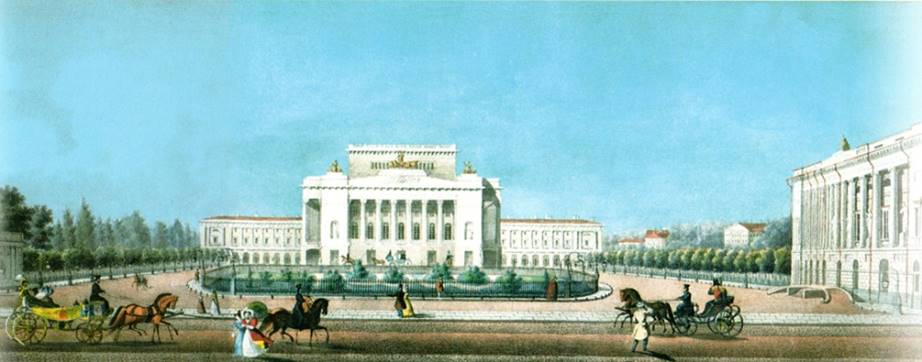 Александринская площадь, 1830-е годы