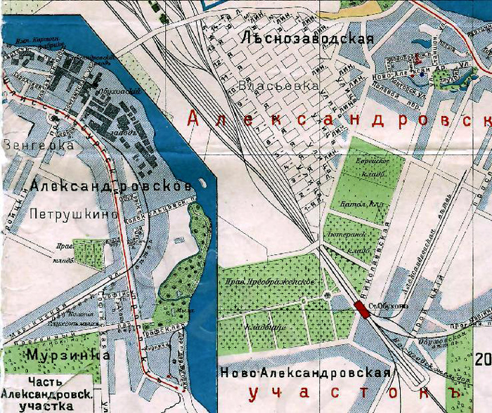Фрагмент плана из путеводителя Суворина 1916 г.