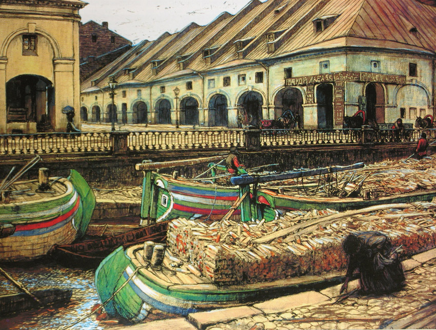 Никольский рынок, Е. Лансере, 1901 г.